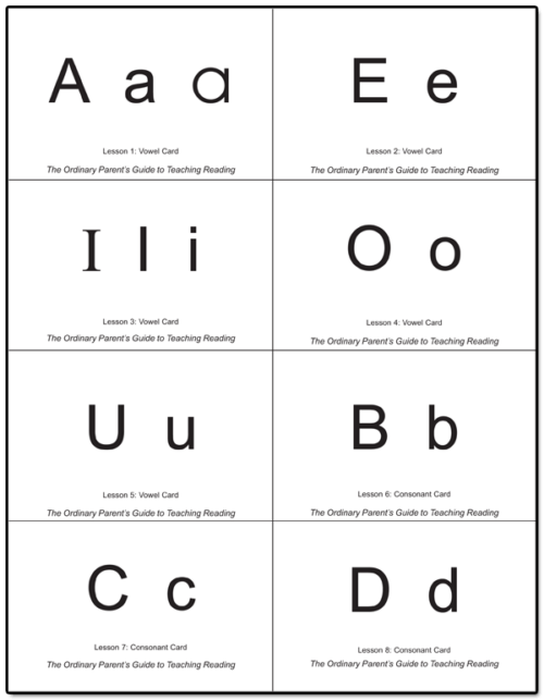 Flashcards for the Ordinary Parent's Guide to Teaching Reading